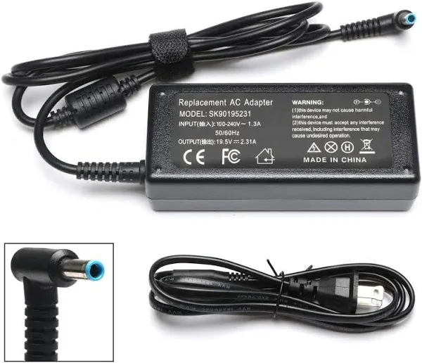 45W Laptop Charger for HP 14 inch Laptop 14-DK 14-DQ 14-DF 14-DH 14-DS 14-AC 14-AK 14-AL 14-BA Series, 14-DF0023CL 14-DF0018WM 14-DK0731MS 14-DK1025WM 14-DS0040NR 14-DK1022wm UL Listed Power Adapter