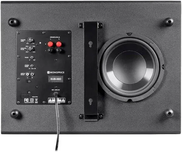 Monoprice SSW-8 8in 100-Watt Powered Slim Subwoofer