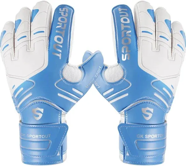 Goalkeeper gloves strong grip Size 5 Sportout,  Two-tone Black/white Unisex