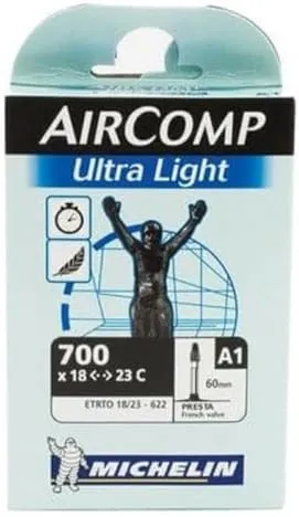 Michelin AirComp Ultra Light Tube 700x18-25mm 52mm Presta Valve