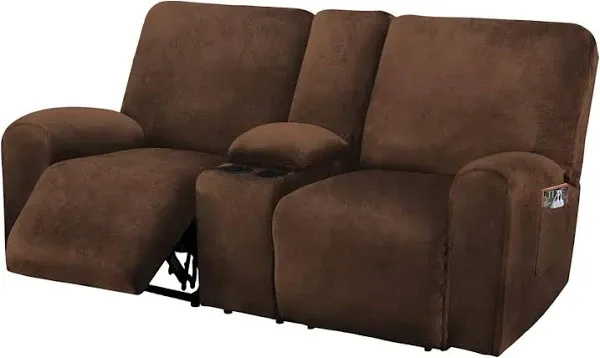 ULTICOR Reclining Love Seat with Middle Console Slipcover