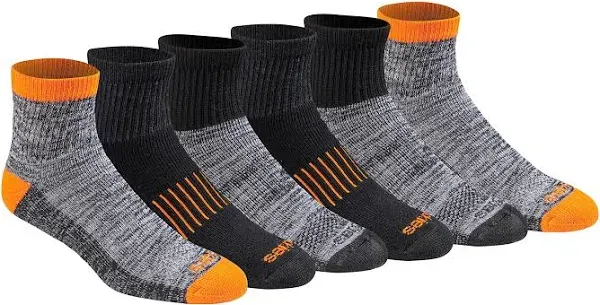 Dickies Men's Dri-Tech Moisture Control Quarter Socks, Available in M-xxl (6, 12, 18 Pairs)