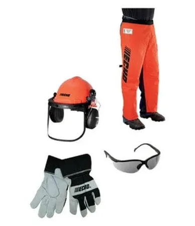 Genuine Echo Chainsaw Safety Kit Helmet Glasses Chaps Gloves 99988801527