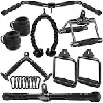 Solid Steel Cable Machine Accessories for Home Gym, Triceps Pull Down Attachm...