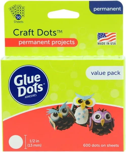 Glue Dots Craft Glue Dots Value Pack, 600 Clear Dots