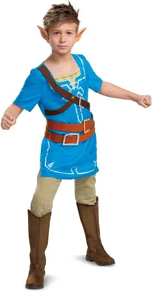 Disguise Link Costume for Kids, Official Zelda Breath of The Wild Costume, Classic Child Size Small (4-6), Multicolored