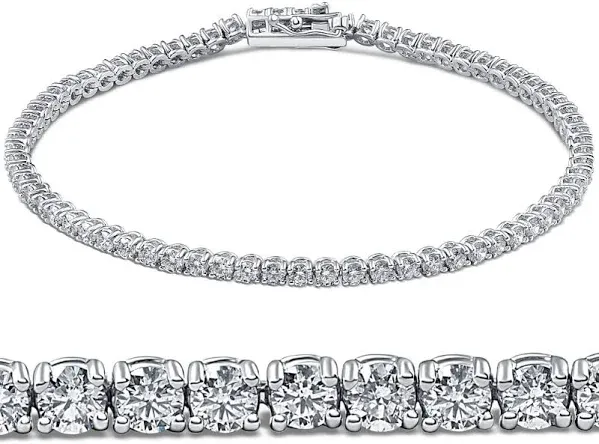 3ct. Round Cut Diamond Tennis Bracelet In 14k White Gold 7"