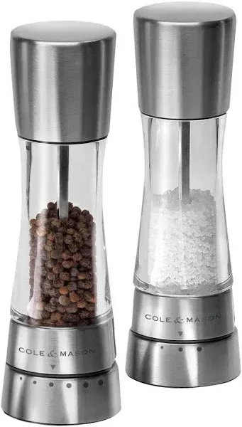 Cole & Mason Derwent Salt and Pepper Mills Gourmet stainless steel