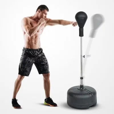 POWRX Punch Ball Stand Box Trainer - Black