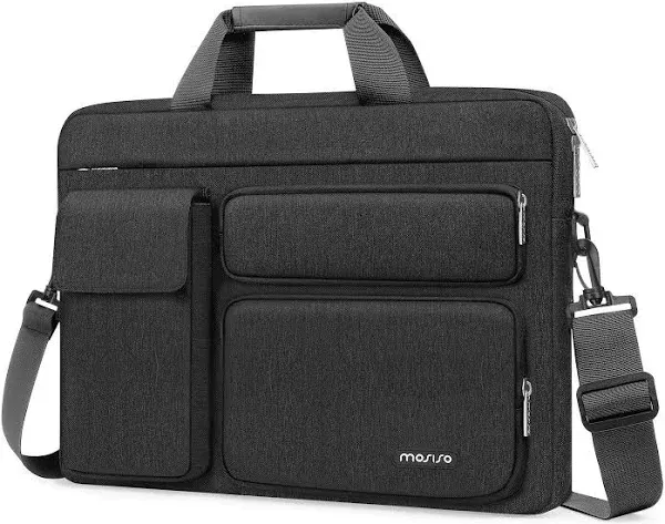 MOSISO Laptop Shoulder Messenger Bag Compatible with MacBook Air 15 inch M2 A2941 2023/Pro 16 2023-2019 15-15.6 inch Notebook with 2 Raised&1 Flapove