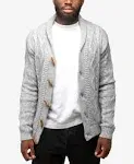 X-Ray Men's Shawl Collar Knit Cardigan - Light Gray - Size 2XL