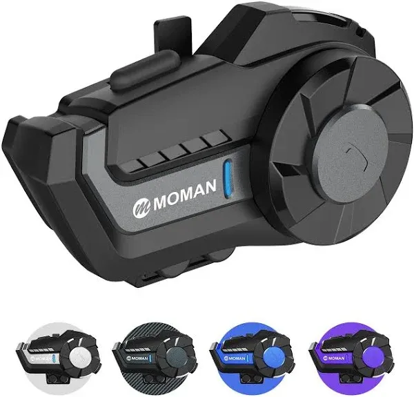 Moman Motorcycle Intercom, H2 Pro【2 Pack Black】 Helmet Headset Wireless Communication System up to 1000M with DSP&CVC Noise Cancellation IP65 Waterproof FM, Motorcycle-Intercom-Headset-Helmet-Motobike