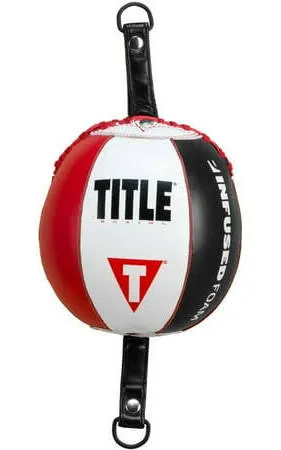 Title Boxing Infused Foam Inflated Leather Double End Bag - Red/White/