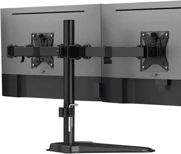 Mount-It! Dual Monitor Stand for Desk, Free Standing Monitor Stands for 2 Screens up to 19.8lbs per Arm, Fully Adjustable Dual Monitor Mount with Tilt, Swivel, Rotation with VESA 75x75 and 100x100