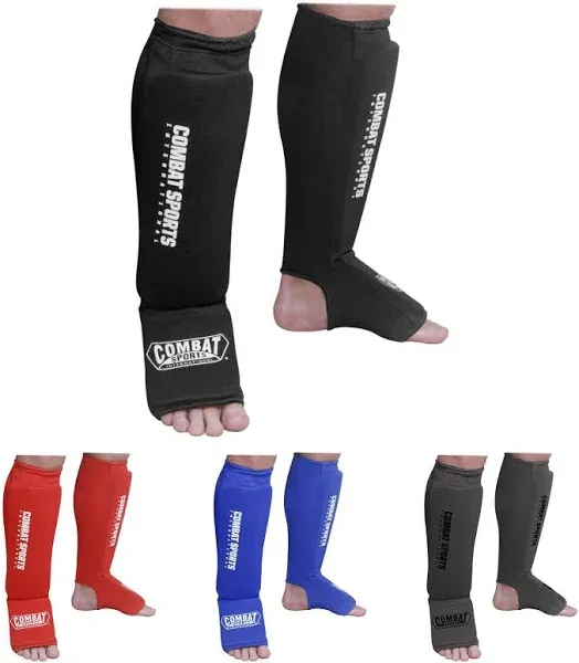 Combat Sports Washable MMA Elastic Cloth Shin & Instep Padded Guards