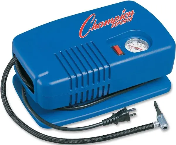 Champion Sports Electric Inflating Pump w/Gauge Hose &amp; Needle .25hp Compressor