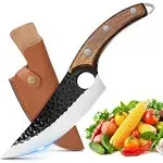 Butcher Knife Hand Forged Boning Knife with Sheath, Viking Knife, Japanese Kn...