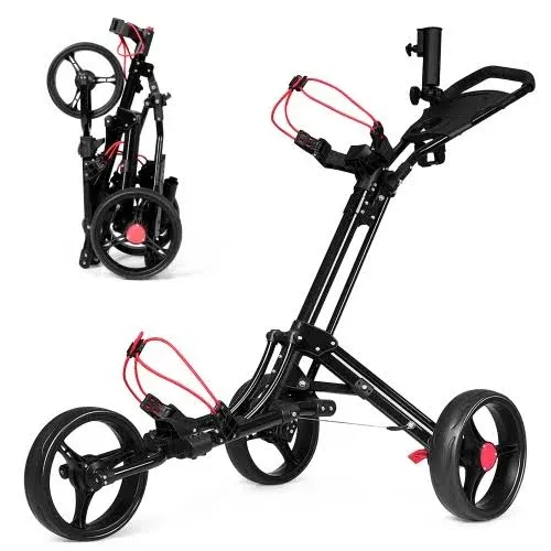 Lightweight Foldable Golf Cart with Adjustable Push Handle