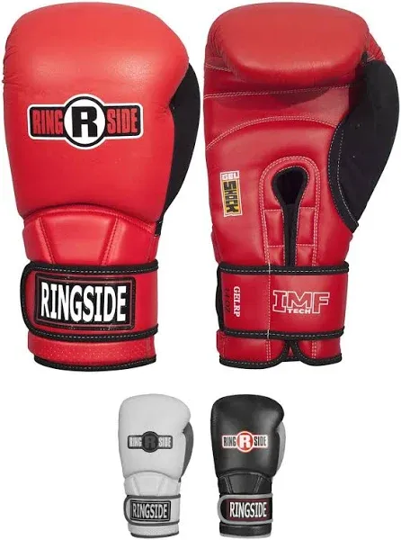 Ringside Gel Shock Safety Sparring Boxing Gloves White / Gray 14 oz