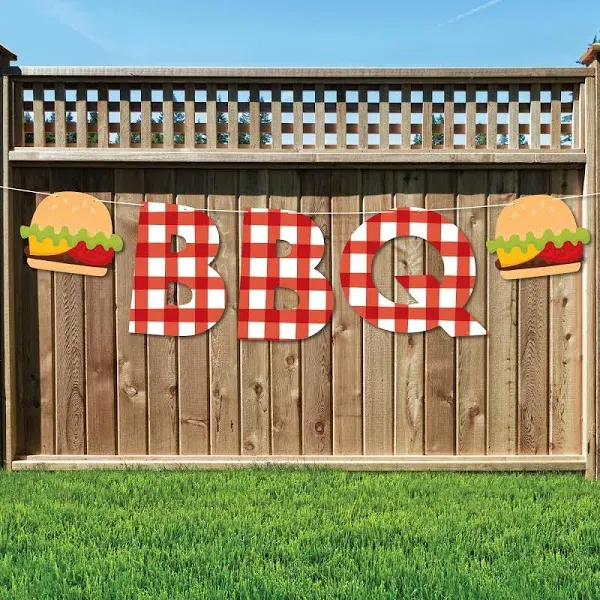 Big Dot of Happiness Fire Up the Grill - Large Summer BBQ Picnic Party Decorations - BBQ - Outdoor Letter Banner