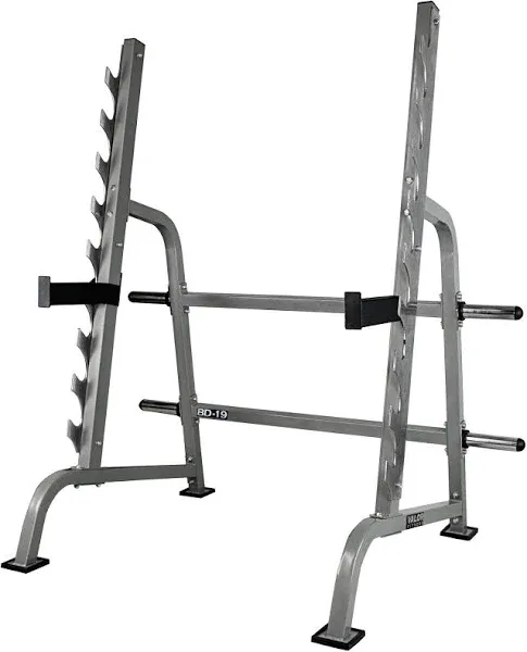 Valor Fitness Squat Rack Bench Press Combo - Heavy Duty Adjustable Sawtooth Barbell Safety Catches -4 Plate Storage Pegs - Home Gym Weight Lifting Equipment Max Weight 600 lbs