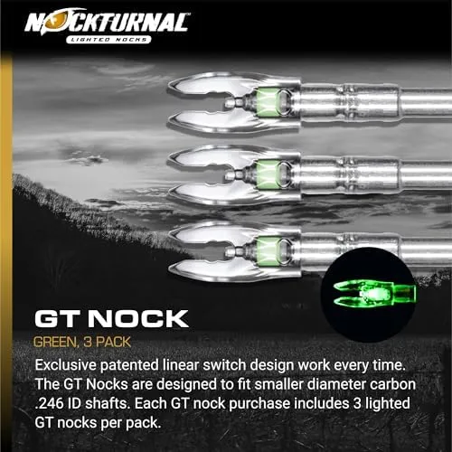 Nockturnal-GT Lighted Nocks for Arrows with .246 Inside Diameter including vario