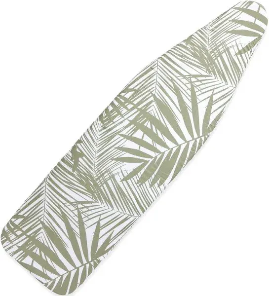 White Palm Print Padded Ironing Board Cover 15x54 Inches