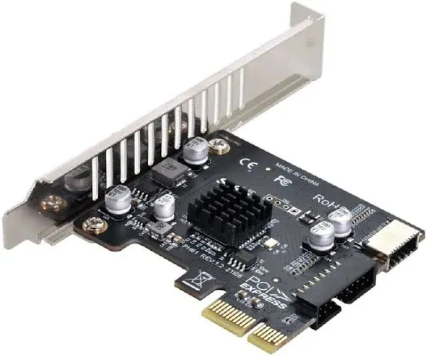 Cablecc 5Gbps Type-E USB 3.1 Front Panel Socket & USB 2.0 to PCI-E 1x Express CA