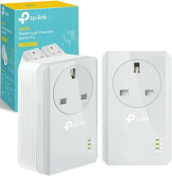 TP-Link AV2000 2-Port Gigabit Passthrough Powerline Starter Kit (TL-PA9020P)