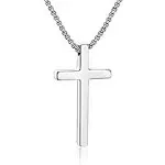 M MOOHAM Cross Necklace for Men Men Cross Necklace Stainless Steel