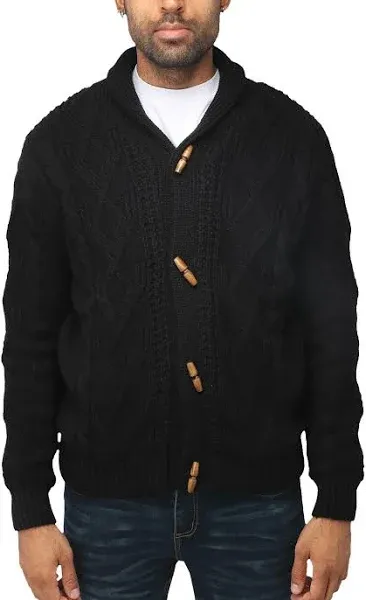 X RAY Mens Cardigan Sweater, Shawl Collar Cable Knit Button Down Cardigan Sweaters for Men Sweaters for Men Big and Tall