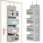 Utopia Home Over The Door Organizer 4 Shelf Hanging Closet Organizers and Storage Organizer for Closet, RV Baby Kids Closet Door Organizers for Storage, Nursery, Bedroom (Grey)