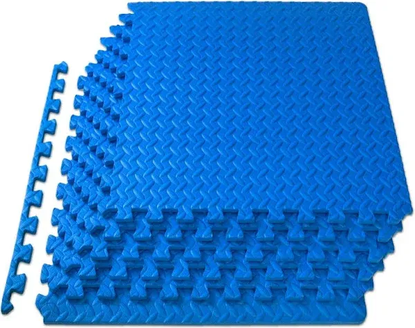 ProsourceFit Exercise Puzzle Mat, 24” x 24” x ½” Tiles