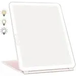  Makeup Mirror with Lights, 2000 mAh USB Rechargeable Lighted Makeup Pink