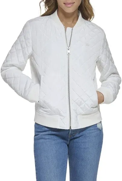 Levi’s Diamond Quilted Casual Bomber Jacket, Natural Sand, XS