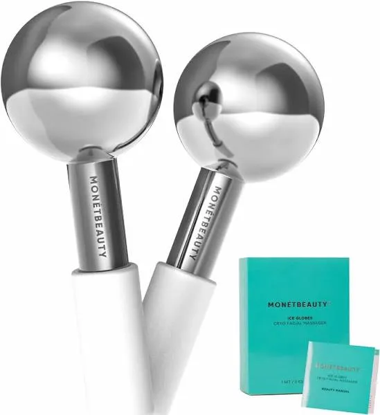 Mon tBeauty Stainless Steel Ice Globes for Facials (Gold) Durable Cryo Globes Instantly Reduce Puffiness Tighten Pores and Sinus Relief Face Globe