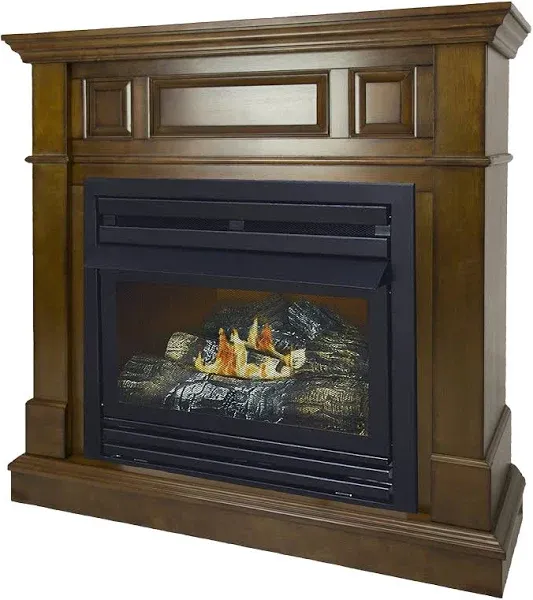 Pleasant Hearth Heritage Oak 42 in. Propane Fireplace