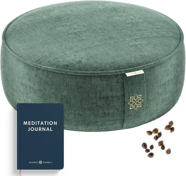 Mindful &amp; Modern Velvet Meditation Cushion | Luxe Zafu Yoga Floor Pillow Seat