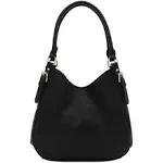 HOT Light-weight 3 Compartment Faux Leather Medium Hobo Bag Black