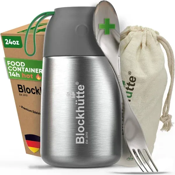 Blockhütte Insulated Food Jar for Adults I with Spork Hot Food