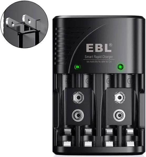 Ebl Smart Rapid Aa Aaa Charger for Aa Aaa 9v Rechargeable Batteries Ni-mh Ni-cd Rechargeable Batteries