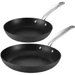 Legend Slick Hard Anodized Nonstick Skillets - Next Gen Hard Anodized Aluminum & Steel Chef Grade 2 Pans Set for Home - PFOA Free, Non-Toxic Non-Stick Surface - Oven & Dishwasher Safe