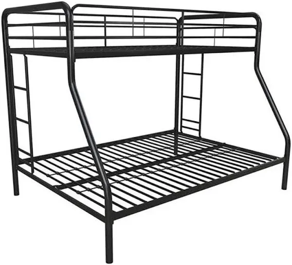 DHP Dusty Twin over Full Metal Bunk Bed with Secured Ladders Off White FREE SHIP