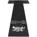 Shot! - T-Shape Rubber Darts Mat - Enhanced Floor Protection from Bounce-Outs - Heavy-Duty Rubber - Easy Set Up & Roll Up - Dart Board Floor Protector - Black