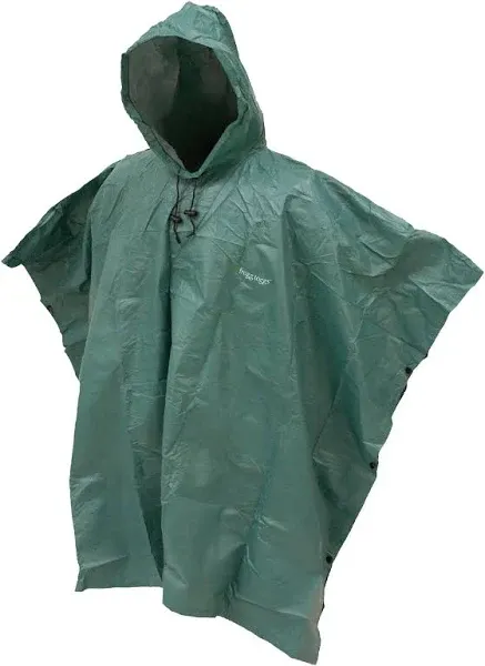 New, One Size Unisex Green FROG TOGGS Ultra-Lite2 Rain Poncho