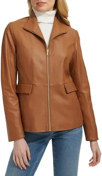 Cole Haan Wing Collar Leather Jacket