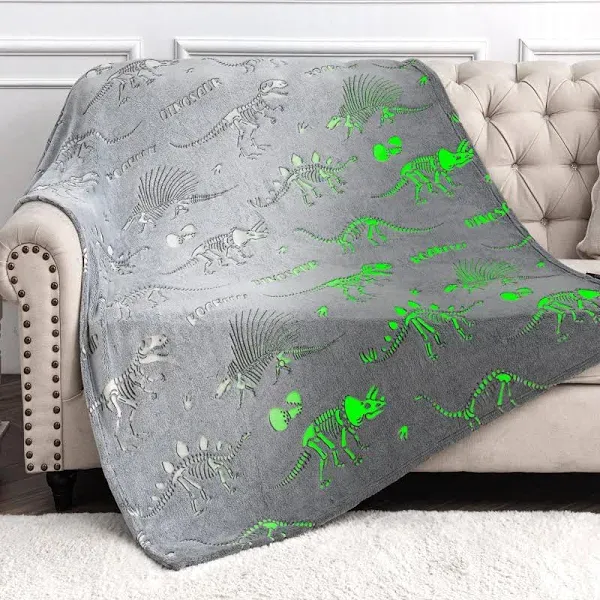 levens Dinosaur Toys Gifts for Kids Boys Dino Glow in The Dark Blanket