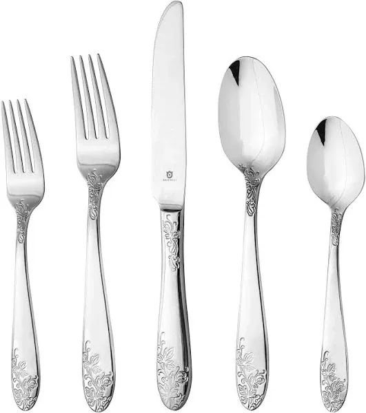 D DANIALLI DANIALLI 30 Piece Silverware Set For 6 18 10 Stainless Steel Silverware Set