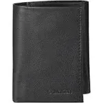 Calvin Klein Men&#039;s Black Leather Trifold Wallet