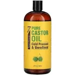 Seven Minerals, Pure Castor Oil, Cold Pressed & Unrefined, Unscented, 32 Fl Oz (950 Ml)